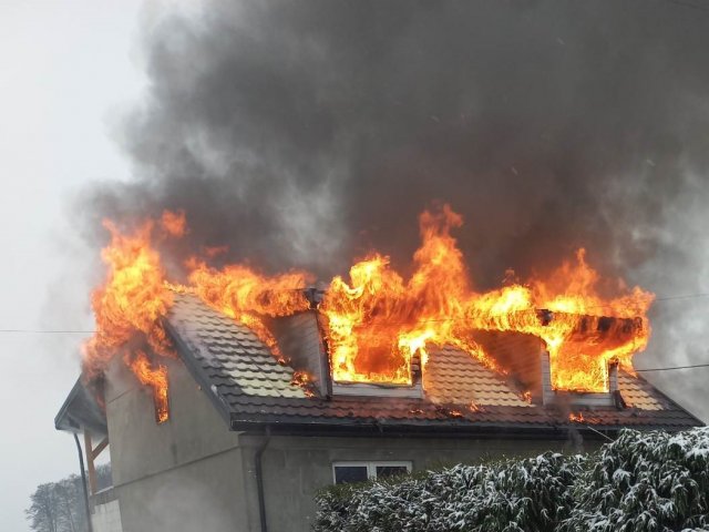  Pożar budynku mieszkalnego w miejscowości Raszujka.
